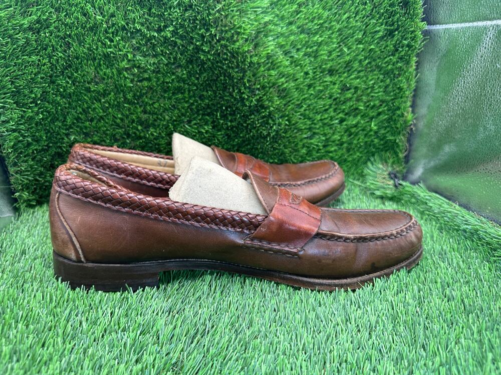 Allen Edmonds Newcomb Penny Loafer Men's 14B Brown Leather Formal Slip-On Career